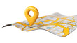 © master graphics  - Pin Location Icon With Folded Map isolated on a transparent background