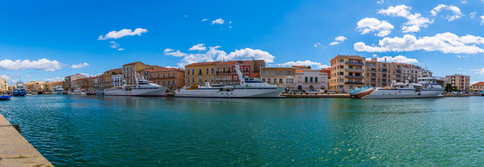 Quai du Général Durand with its trawlers in the harbor of Sète, in Hérault in Occitanie, France