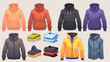 © Justin - Assorted colorful hoodies collection vector illustration