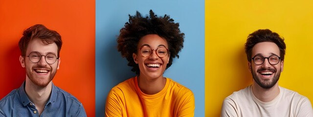 Sticker - Cheerful Young Professional Smiling on Colorful Background