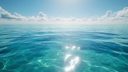 The sea is as clear as glass reflecting blue and turquoise
