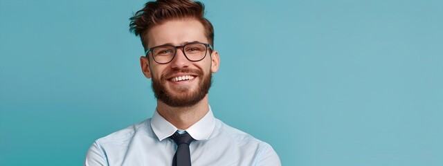 Sticker - Confident Young Accounting Director with Friendly Smile in Office Setting