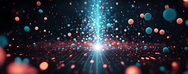 Digital background for advanced technological operations, neural networks, AI, data transmission, encryption, digital archives, audio and visual representations, scientific research and etc