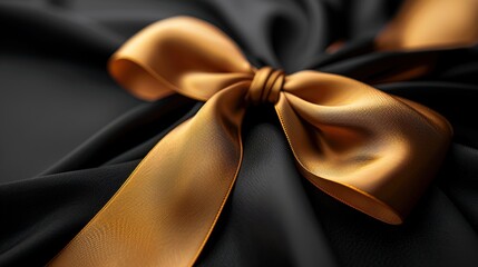 Wall Mural - Luxurious black with a gold ribbon running diagonally