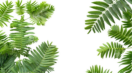 Poster - Mimosa green leaves isolated on a transparent background