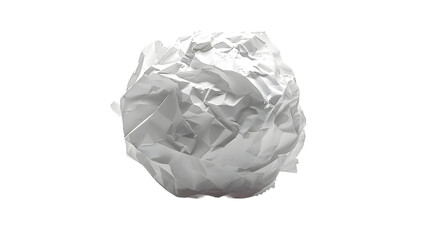 white crumpled paper ball isolated on a transparent background