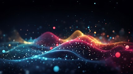 Digital background for advanced technological operations, neural networks, AI, data transmission, encryption, digital archives, audio and visual representations, scientific research and etc