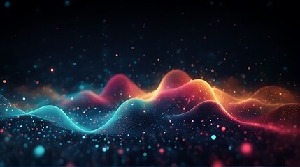 Digital background for advanced technological operations, neural networks, AI, data transmission, encryption, digital archives, audio and visual representations, scientific research and etc