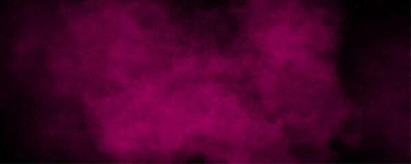 Wall Mural - abstract fringe and bleed paint drips and drops pink fog and mist effect on black background. staine