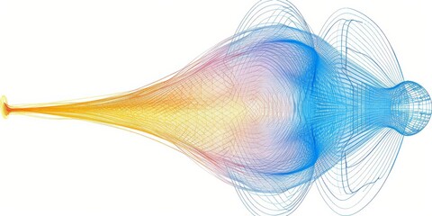 Aufkleber - Modern abstract art featuring colorful shapes and lines, creating a dynamic and fluid pattern that emphasizes vibrant creativity and contemporary design elements, Generative AI