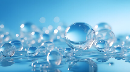 Digital blue bubble skin care products abstract poster web PPT background