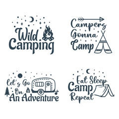 Wall Mural - Travel lettering collection with quotes