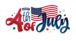 © jane55 - Text 4th of July. Independence Day vector lettering typography for postcard, card, banner. 100% vector image hand drawn