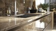 © Paul - High-end kitchen with a seamlessly integrated undermount sink, close-up, showcasing the sleek design and easy maintenance, ideal for advertising luxury kitchens