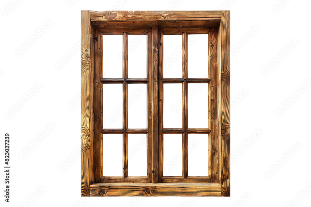Natural wooden window Isolated on white background Stock Photo | Adobe ...