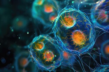 Aufkleber - dynamic motion of cells in a time-lapse sequence, Human blood cell macro photography