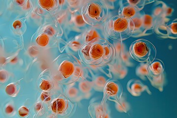 Aufkleber - dynamic motion of cells in a time-lapse sequence, Human blood cell macro photography