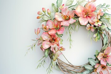 Aufkleber - Craft a wreath with watercolor freesia and foliage