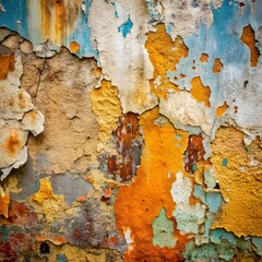 close up of a weathered grungy rustic wall with pa