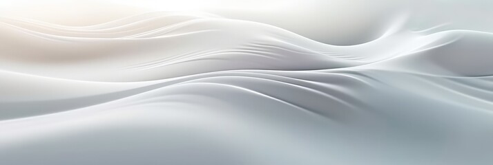 Wall Mural - Abstract white background with wavy lines and blurred shapes for a minimalist design. banner