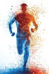 Wall Mural - A man running with his arms outstretched