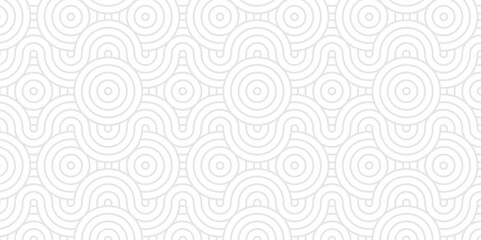 Overlapping Pattern Minimal diamond geometric waves spiral and abstract circle wave line. white and gray color seamless tile stripe geometric create retro square line backdrop pattern background.