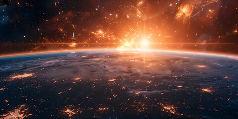 Wall Mural - majestic celestial landscape of glowing interstellar phenomena and radiant space