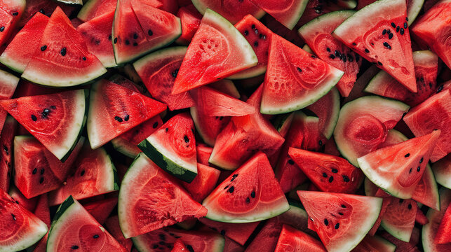 background of fruit. flat lay photography of watermelon slices