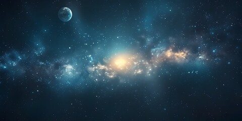 Wall Mural - mesmerizing cosmic landscape of a distant galaxy inviting and wonder