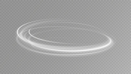 Light white Twirl. Curve light effect of white line. Glowing white spiral. The effect of high-speed abstract lines. Rotating shiny rings.	