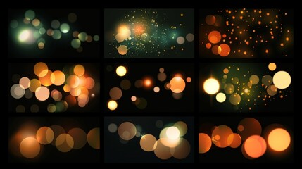 Canvas Print - Bokeh lights modern decoration set of isolated blurry lights