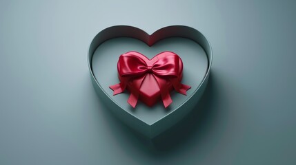 Sticker - Heart shaped gift box illustration for Valentine's Day celebration event modern background