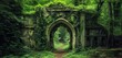 © evening_tao - Enchanted Forest Archway Ruins Surrounded by Greenery