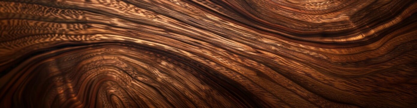 A close-up of walnut wood, showcasing its rich texture and warm tones. The background is plain to highlight the wooden surface