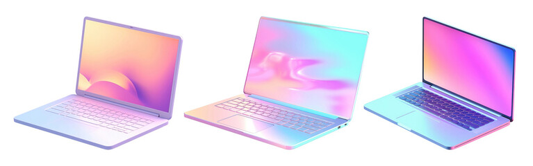 Wall Mural - laptop png element set on transparent background