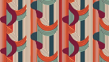 Bright modern abstract striped print. Contemporary seamless pattern. Fashionable template for design.