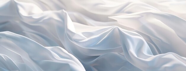 Canvas Print - Soft White Satin Fabric Wavy Texture Background