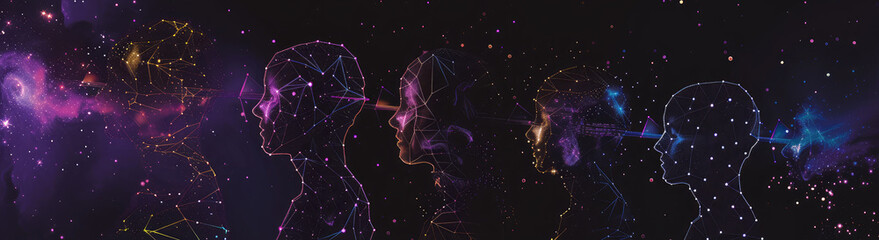Human Evolution and Cosmic Connection Concept