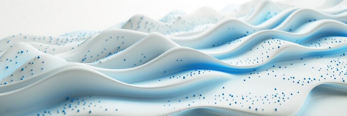 Poster - Abstract Blue Waves with Particle Accents