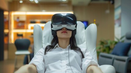 In a virtual reality therapy session a patient is able to face their fears in a controlled and safe environment.