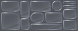 © Buch&Bee - Glass light frames and borders. Realistic 3 vector transparent glass or plastic plaques in shape of rectangle, square, circle and elongated oval. Isolated set of glowing, glossy screens or billboards