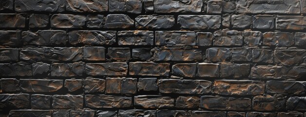 Sticker - Seamless Black Brick Wall Texture for Background