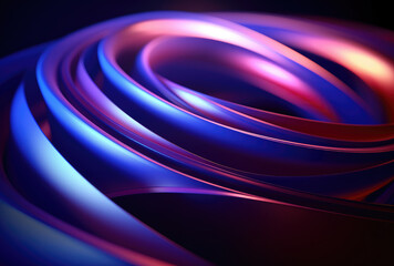 Canvas Print - Abstract Blue and Purple Swirling Light Background