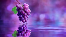 Lila Weintrauben Mit Reben Hängen über Den Wasser In Der Natur