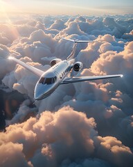 Private aircraft in sky 