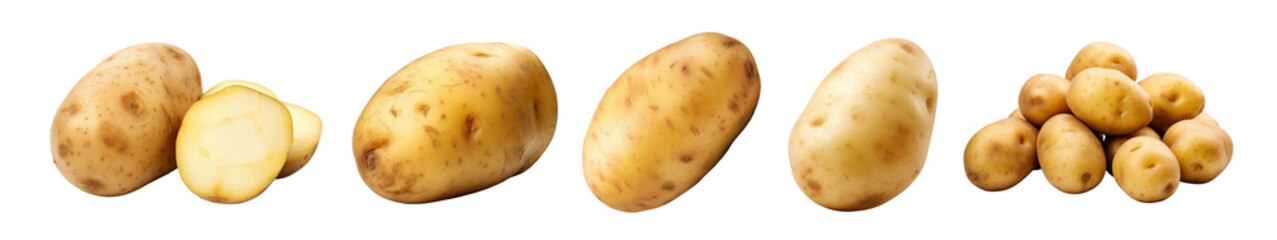 Wall Mural - Potato png element set on transparent background