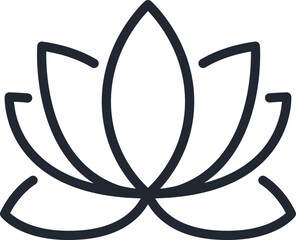 Wall Mural - lotus flower editable stroke outline icon isolated on white background flat vector illustration