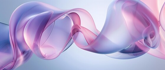 Wall Mural - abstract image of colorful flowing curves in pink and purple hues against a light blue background, c