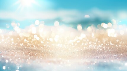 Wall Mural - Glittering Bokeh Lights with Sun Flare Background