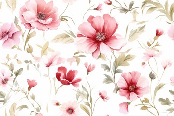 Wall Mural - Abstract elegance seamless pattern with floral background